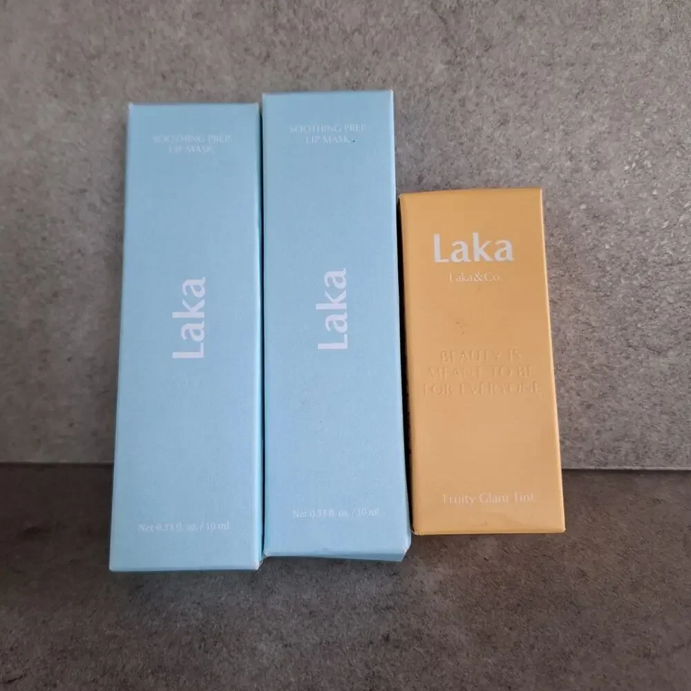 Laka bundle of lip products soothing lip mask x2 fruity glam tint lip gloss NEW